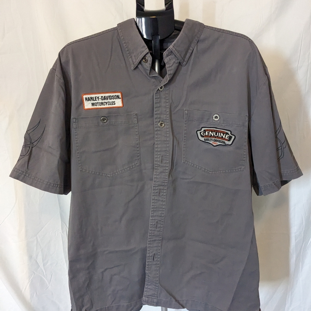 Harley Davidson gray mens motorcycle shirt size XL